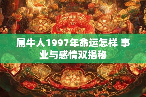 属牛人1997年命运怎样 事业与感情双揭秘