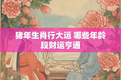 猪年生肖行大运 哪些年龄段财运亨通