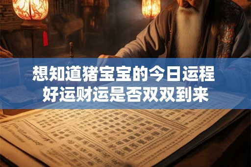 想知道猪宝宝的今日运程 好运财运是否双双到来