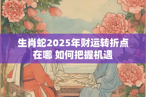 生肖蛇2025年财运转折点在哪 如何把握机遇