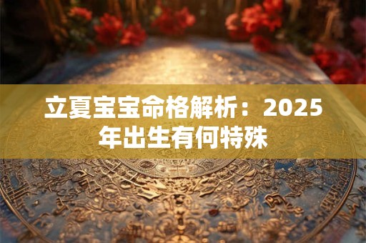 立夏宝宝命格解析：2025年出生有何特殊