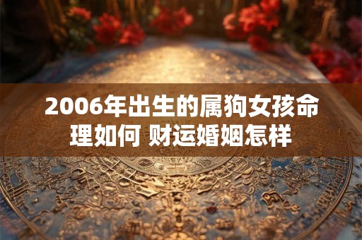 详细阅读:2006年出生的属狗女孩命理如何 财运婚姻怎样 2006年出生的属狗女孩命理如何 财运婚姻怎样