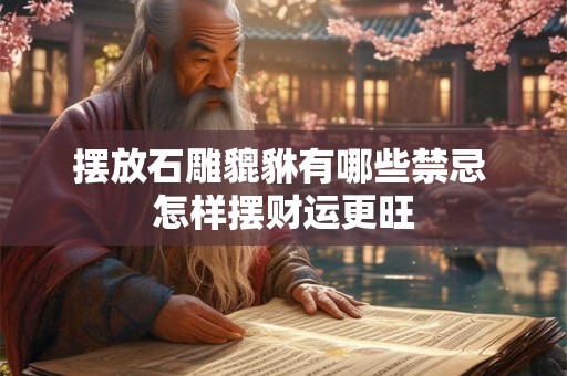 详细阅读:摆放石雕貔貅有哪些禁忌 怎样摆财运更旺 摆放石雕貔貅有哪些禁忌 怎样摆财运更旺
