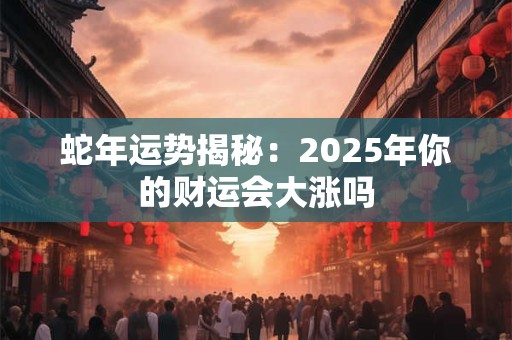 蛇年运势揭秘：2025年你的财运会大涨吗