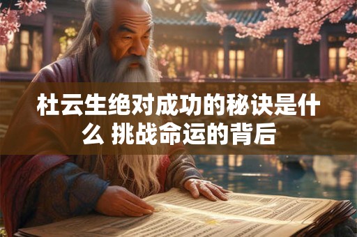 杜云生绝对成功的秘诀是什么 挑战命运的背后