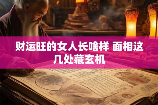 财运旺的女人长啥样 面相这几处藏玄机