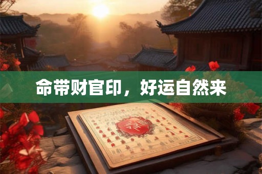命带财官印，好运自然来