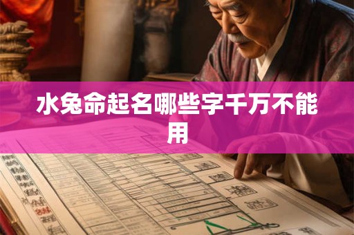 水兔命起名哪些字千万不能用