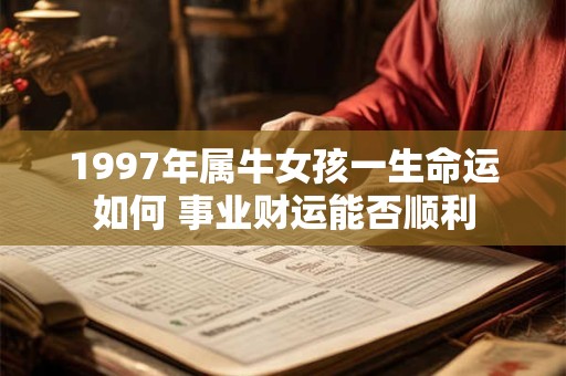 1997年属牛女孩一生命运如何 事业财运能否顺利