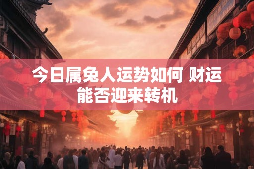 今日属兔人运势如何 财运能否迎来转机