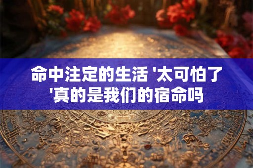 命中注定的生活 '太可怕了'真的是我们的宿命吗