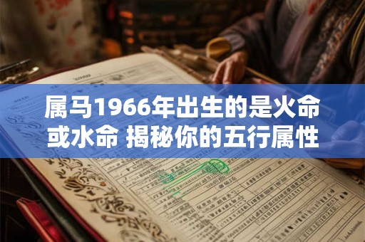 属马1966年出生的是火命或水命 揭秘你的五行属性