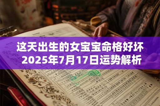这天出生的女宝宝命格好坏 2025年7月17日运势解析