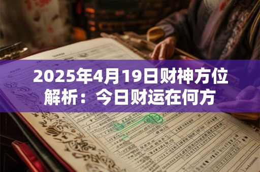 2025年4月19日财神方位解析：今日财运在何方