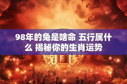 详细阅读:98年的兔是啥命 五行属什么 揭秘你的生肖运势 98年的兔是啥命 五行属什么 揭秘你的生肖运势