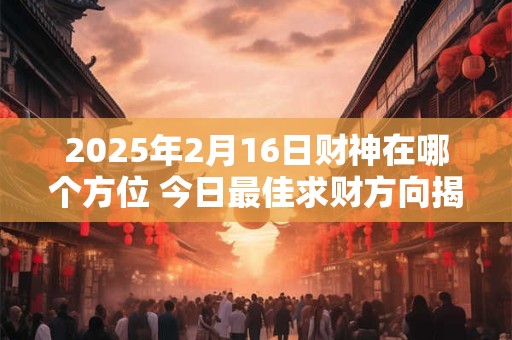 2025年2月16日财神在哪个方位 今日最佳求财方向揭秘 2025年2月16日财神在哪个方位 今日最佳求财方向揭秘