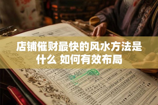 店铺催财最快的风水方法是什么 如何有效布局
