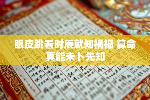 眼皮跳看时辰就知祸福 算命真能未卜先知