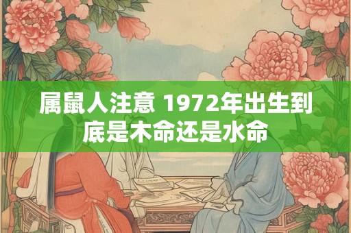 属鼠人注意 1972年出生到底是木命还是水命 属鼠人注意 1972年出生到底是木命还是水命