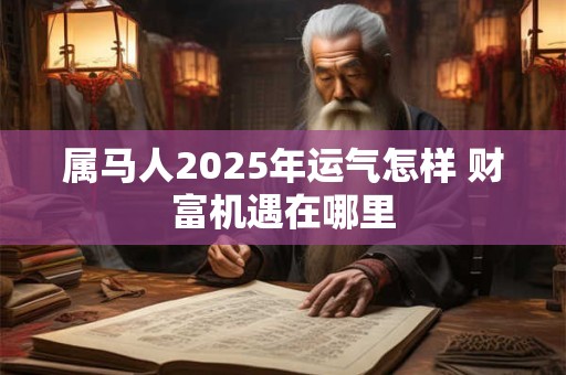 属马人2025年运气怎样 财富机遇在哪里