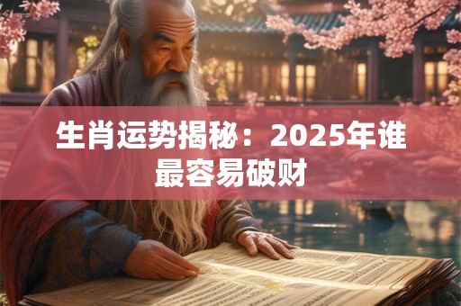 生肖运势揭秘：2025年谁最容易破财