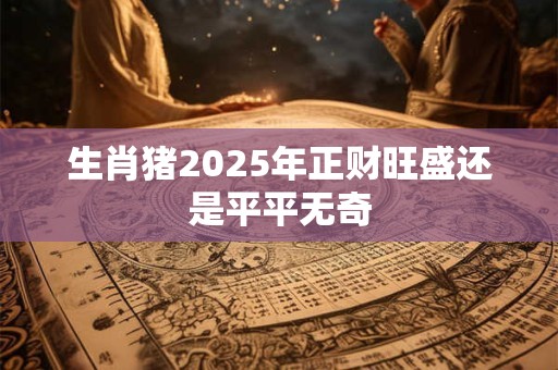 生肖猪2025年正财旺盛还是平平无奇