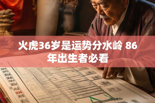 火虎36岁是运势分水岭 86年出生者必看