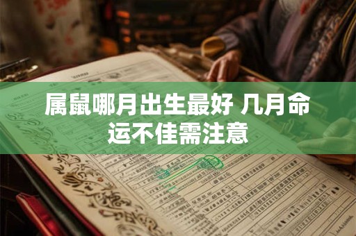属鼠哪月出生最好 几月命运不佳需注意