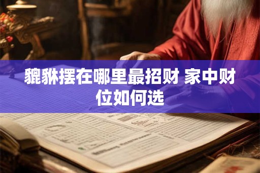 貔貅摆在哪里最招财 家中财位如何选
