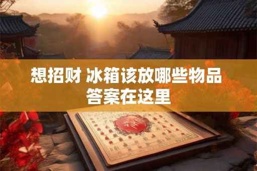 想招财 冰箱该放哪些物品 答案在这里