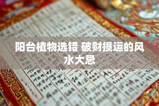 阳台植物选错 破财损运的风水大忌