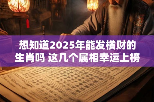 想知道2025年能发横财的生肖吗 这几个属相幸运上榜