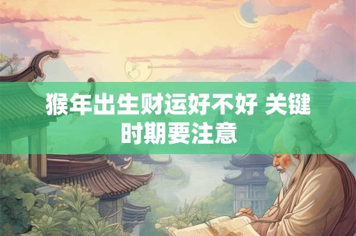 猴年出生财运好不好 关键时期要注意