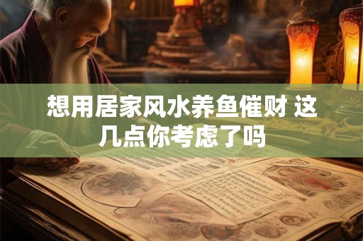 想用居家风水养鱼催财 这几点你考虑了吗