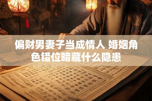偏财男妻子当成情人 婚姻角色错位暗藏什么隐患