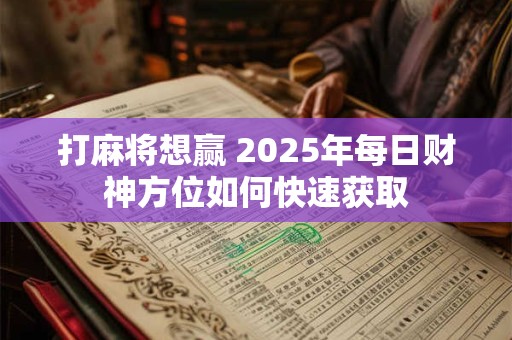 打麻将想赢 2025年每日财神方位如何快速获取