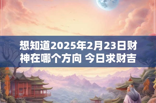 想知道2025年2月23日财神在哪个方向 今日求财吉位怎么找