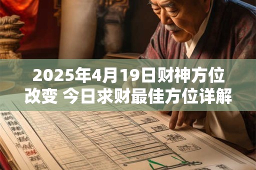 2025年4月19日财神方位改变 今日求财最佳方位详解