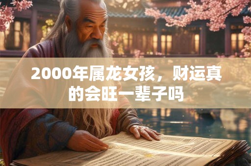详细阅读:2000年属龙女孩,财运真的会旺一辈子吗 2000年属龙女孩,财运真的会旺一辈子吗