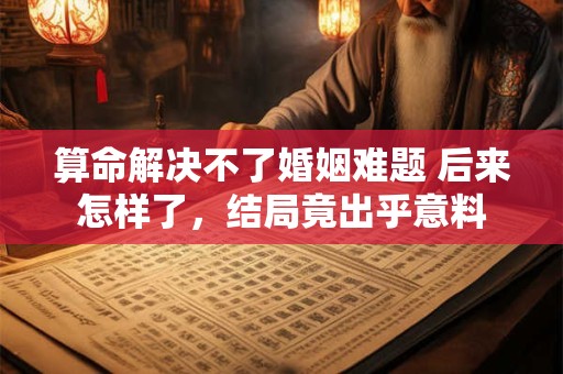 算命解决不了婚姻难题 后来怎样了，结局竟出乎意料