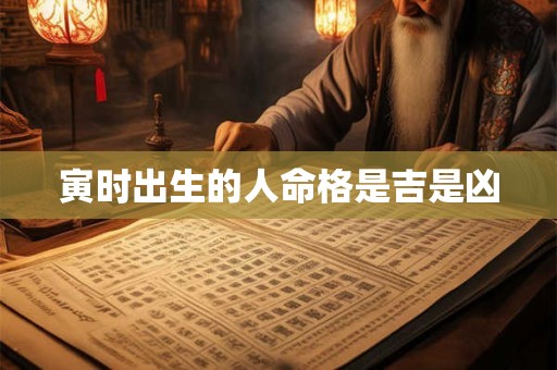 寅时出生的人命格是吉是凶
