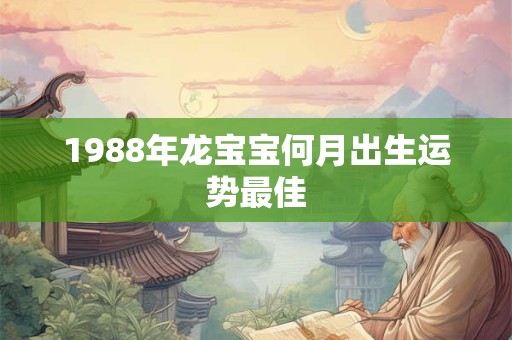 1988年龙宝宝何月出生运势最佳