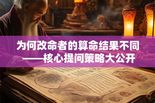 为何改命者的算命结果不同 ——核心提问策略大公开