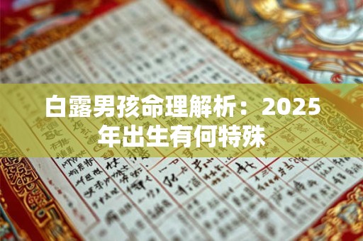 白露男孩命理解析：2025年出生有何特殊