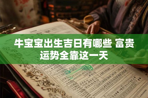 牛宝宝出生吉日有哪些 富贵运势全靠这一天