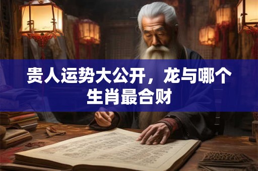 贵人运势大公开，龙与哪个生肖最合财