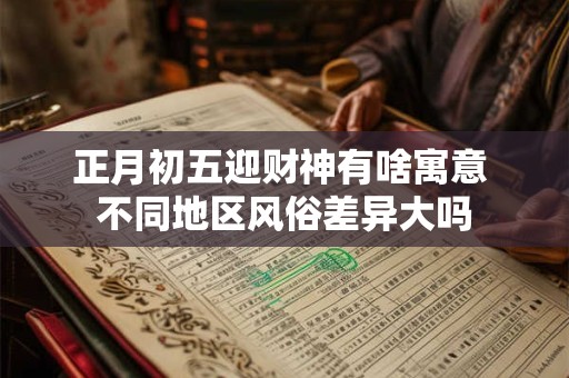 正月初五迎财神有啥寓意 不同地区风俗差异大吗