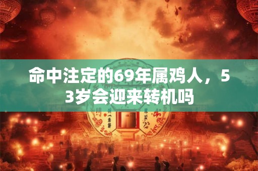 命中注定的69年属鸡人，53岁会迎来转机吗