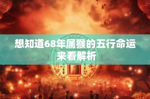 想知道68年属猴的五行命运 来看解析