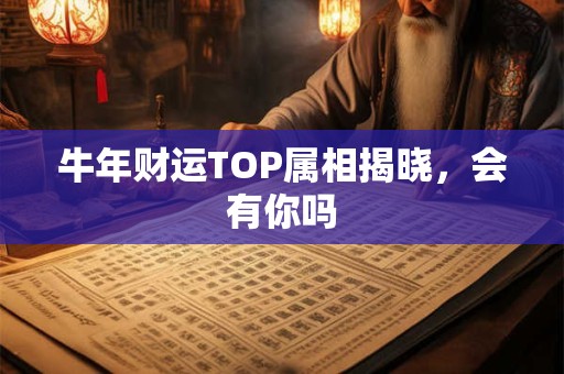 牛年财运TOP属相揭晓，会有你吗